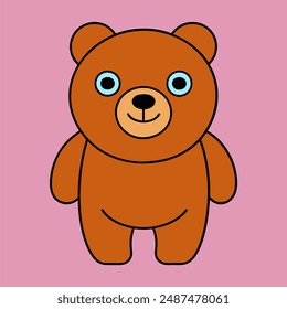 A vibrant vector image of a bear, featuring bold, bright colours with intricate details and patterns, perfect for eye-catching designs.