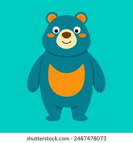 A vibrant vector image of a bear, featuring bold, bright colours with intricate details and patterns, perfect for eye-catching designs.
