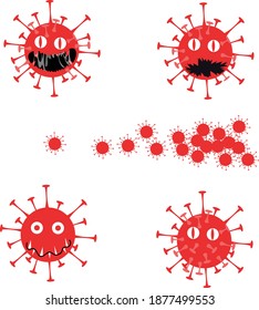 Vibrant vector image made from hand drawn elements depicting virus concept.
