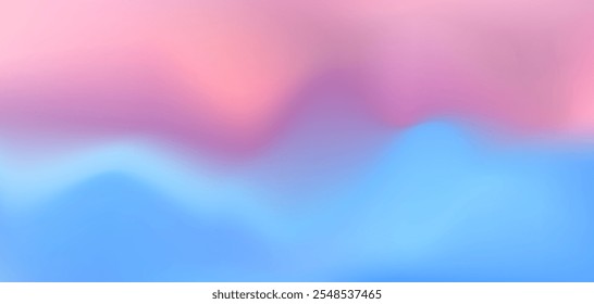 Fundo de gradiente de malha ondulada azul claro de vetor vibrante e rosa. Abstrato brilhante 3d curva formas ultramarino e rosa fluido digital aquarela para design de banner, conceito de céu de água, cartaz líquido