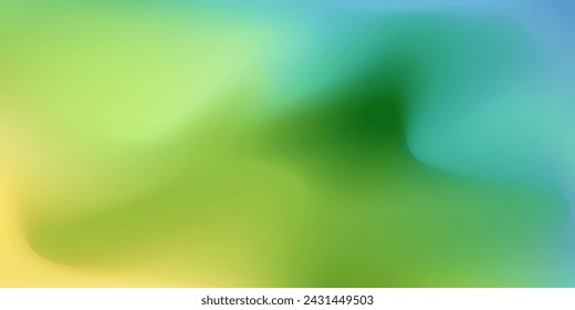 Vibrant vector nature green and aquamarine blue blur mesh gradient background. Abstract smooth watercolor summer sand, grass and water landscape for web design, technology business concept