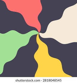 A vibrant vector pattern featuring abstract, colorful wavy shapes in a modern and dynamic design.