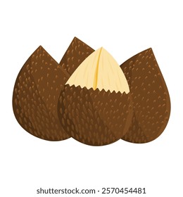 A vibrant vector of snake fruit (Salak) with detailed, scaly skin and a creamy interior. Ideal for tropical-themed designs, food branding, and packaging. Scalable and versatile for various uses