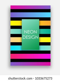 Vibrant vector templates of web banner, sale or discount, club party flyer, big data poster, fest invitation. Colorful set with neon colors. Futuristic abstract design with trendy geometric shapes.