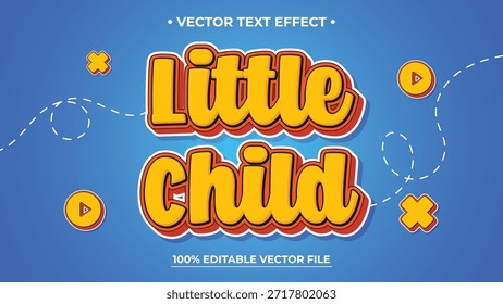 Vibrant vector text effect for 'Little Child' in playful design