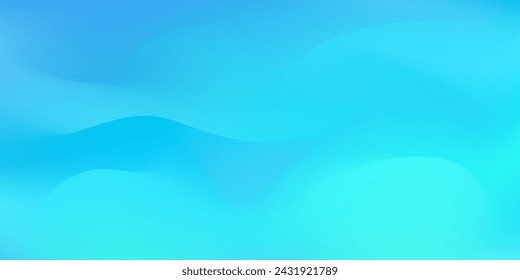 Vibrant vector wavy nature turquoise and aquamarine blue mesh gradient background. Abstract bright teal watercolor water landscape for technology business banner design, clear sky concept