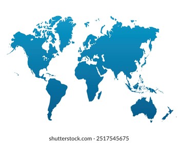 A vibrant vector world map in bright colors, showcasing the continents without any text or labels. Perfect for a clean and modern design.international,sign,art,region,city,contour,nation,infographic.
