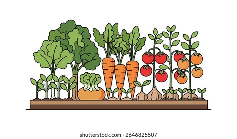A Vibrant Vegetable Garden Bursting with Fresh Produce Ready for Harvesting