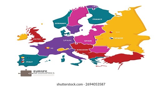 Un elemento de Diseño gráfico vibrante y versátil, con un espectro de colores y tipografía limpia para diversas aplicaciones.