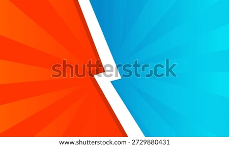 A vibrant versus screen featuring a bold lightning bolt dividing two contrasting colored sections, perfect for competitive themes.