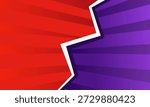 A vibrant versus screen featuring a jagged white line dividing a red and purple halftone background, perfect for competitive themes.
