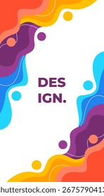 Vibrante Anuncio de Vertical con formas líquidas abstractas y líneas fluidas. Moderna Plantilla de Diseño gráfico para la historia de las redes sociales