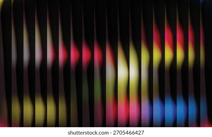 Colores de Vertical vibrantes que crean un patrón de fondo de luz abstracto. Efecto de luz de franja de Vertical