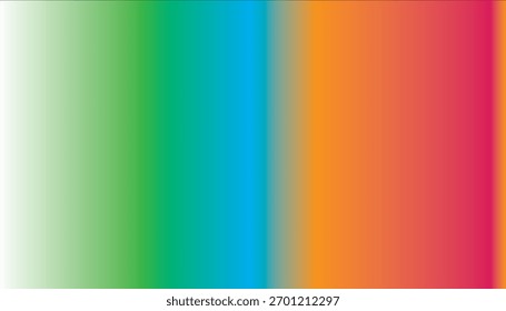 Um gradiente vertical vibrante em transição suave através de um espectro de cores de branco e verde para azul, laranja e rosa.