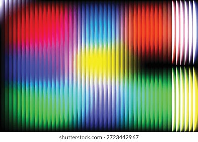 Rayas de luz de neón de Vertical vibrante con fondo degradado de arco iris