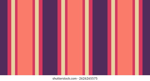 Vibrant vertical stripes in coral, purple, and beige create a dynamic, retroinspired pattern. Perfect for website backgrounds, textile design, or adding a pop of color to any project.
