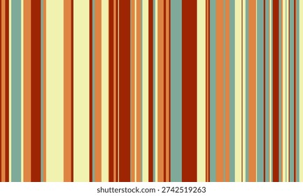 Vibrant vertical stripes in earthy tones create a retroinspired pattern perfect for backgrounds, textiles, or web design.