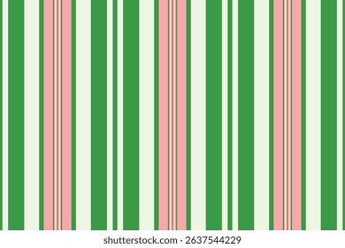 Vibrant vertical stripes in green, pink, and cream create a cheerful, classic pattern.
