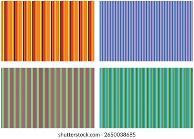 Vibrant Vertical Stripes Pattern Set for Design Inspiration
