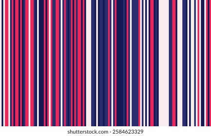 Vibrant vertical stripes in pink, navy, and white create a dynamic, modern pattern.  Ideal for backgrounds, textiles, website design, and more.