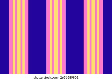 Las vibrantes rayas de Vertical en rosa, amarillo y azul intenso crean un patrón alegre y retro.