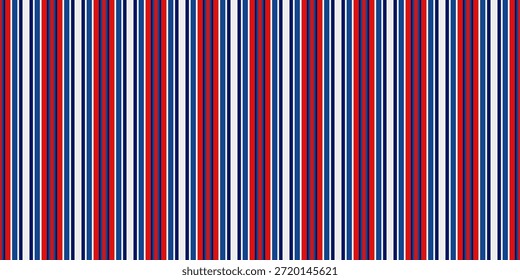 Vibrantes rayas de Vertical en rojo, blanco y azul crean un patrón dinámico y patriótico. Perfecto para fondos, textiles o diseños de Sitio web que necesitan una sensación atrevida y clásica.