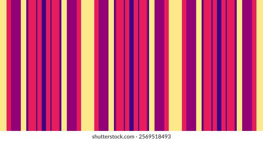 Vibrant vertical stripes in shades of pink, purple, and yellow create a bold, eye-catching pattern. Perfect for backgrounds, textiles, or website designs needing a modern, energetic feel.