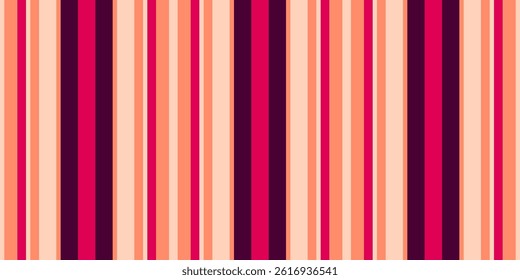 Vibrant vertical stripes in shades of pink, peach, and burgundy create a dynamic and modern design.  Perfect for backgrounds, website banners, or textile prints, this image evokes energy and style.