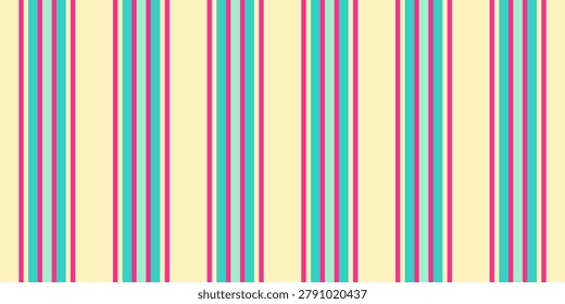 Vibrant vertical stripes in teal, pink, and pale yellow create a cheerful, retroinspired pattern perfect for backgrounds, textiles, or website design.