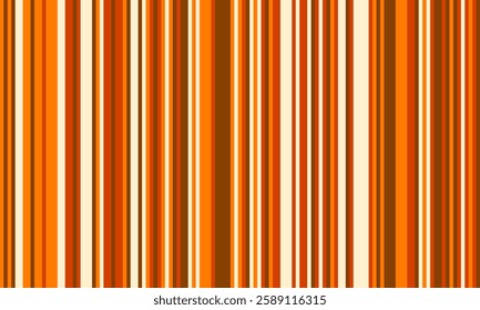 Vibrant vertical stripes in warm autumnal hues create a dynamic, retroinspired pattern.