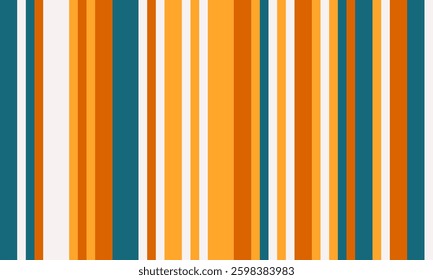 Vibrant vertical stripes in warm orange, teal, and white create a dynamic, modern pattern.  Perfect for backgrounds, textiles, or website designs.