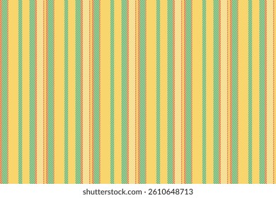 Vibrant vertical stripes in yellow, green, and peach create a cheerful, retroinspired textile pattern.  Perfect for backgrounds, website design, or apparel prints.