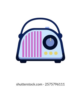 Vibrant vintage radio boombox stylish