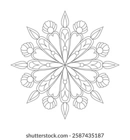Vibrant Visions Mandala coloring book page for Kids. Easy Mandala Coloring Book Pages for Adults to Relax, Experiences Give Relief. Resizeable Vector File
