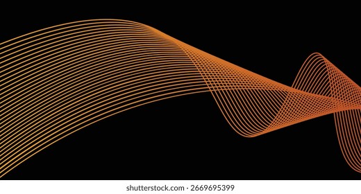Fondo vibrante y visualmente llamativo de patrones de onda naranja