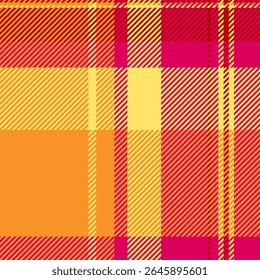 Vibrant warmtoned plaid pattern.  Perfect for textile design, fashion, and website backgrounds.  This energetic geometric design evokes feelings of warmth, energy, and autumn.