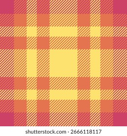 Vibrant warmtoned plaid pattern.  Perfect for textile design, autumnal themes, or cheerful backgrounds. This seamless texture offers a nostalgic, homely feel.