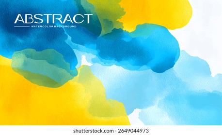 Vibrant watercolor background design with yellow and blue hues.
