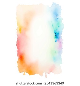 A vibrant watercolor border with splashes of pink, blue, and orange