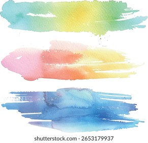 Levendige aquarelpenseelstreken – Verticale verloopinktwassen in regenboogtinten	
