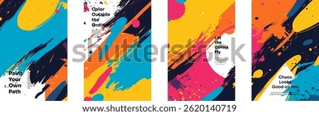Vibrant watercolor splash background with abstract brush strokes, ink splatter and colorful stains. Modern vector design for poster, flyer, card or artistic banner with blue, pink and purple elements.