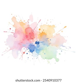 A vibrant watercolor splash in a rainbow of colors, perfect for adding a touch of creativity and energy to your designs