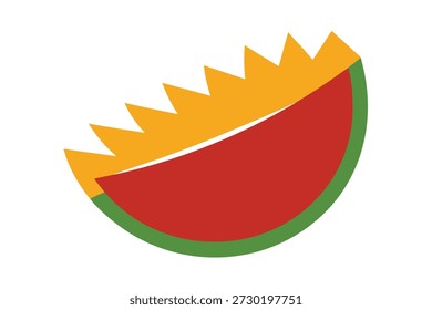 Gráfico vibrante de fatia de melancia no fundo branco ilustração de frutas frescas