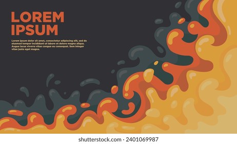 Vibrant waves of color on dark canvas. Abstract vector background.