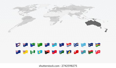 Vibrant Waving Flags of Every Oceanian Country.