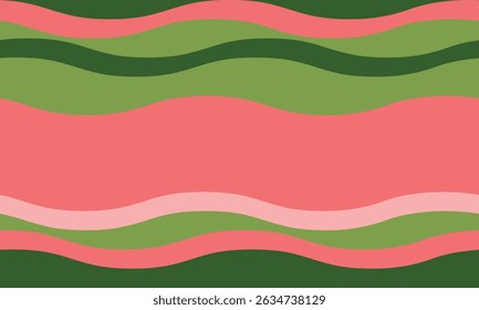 Vibrant wavy abstract background in coral, green, and pink. Perfect for branding, websites, social media, and print designs.  Evokes feelings of nature, energy, and summer.