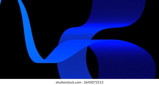 Vibrant Wavy Lines with Futuristic Glow on Dark Background