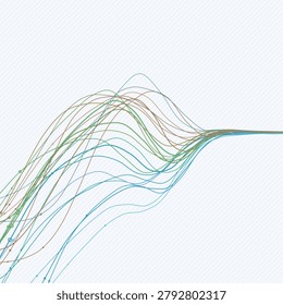 Vibrant Wavy Lines vector background with minimal abstract composition for microstock and commercial design projects.