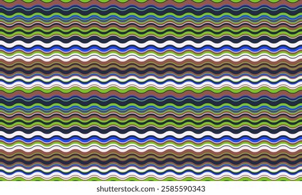 Vibrant wavy stripes in a mesmerizing pattern.  Perfect for textile design, website backgrounds, or any project needing a dynamic, colorful, and visually engaging texture.