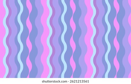 Vibrant wavy stripes in pastel purple and pink create a playful, retroinspired pattern. Perfect for website backgrounds, textile designs, or playful branding.
